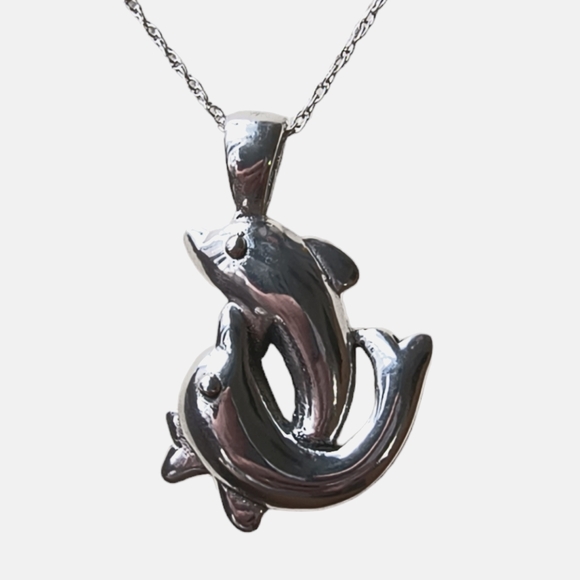 Jewelry - Sterling Silver 925 Dolphin Necklace Beach/Ocean/Seaside/Resort